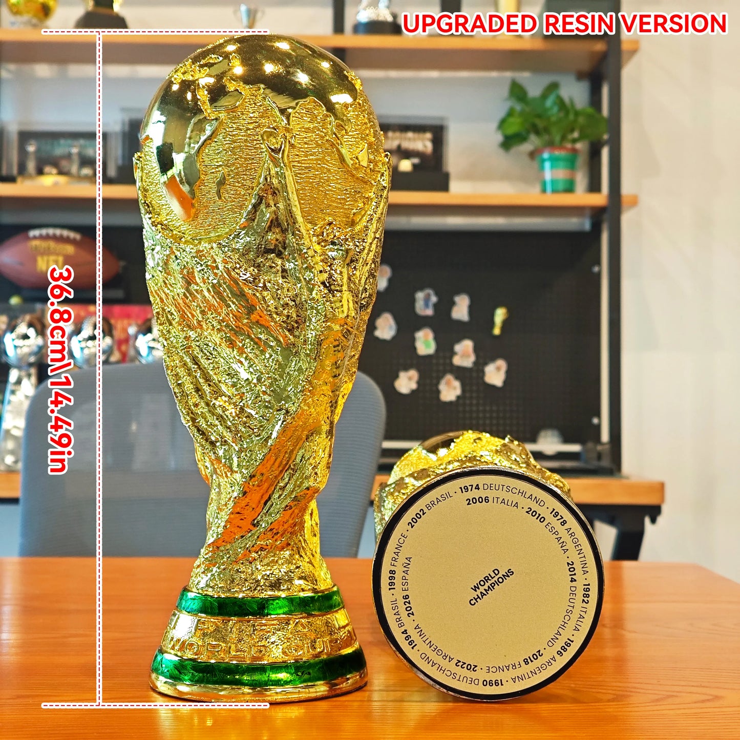 [Upgraded Resin Version ]-[With 2026 Spain Champion Team Name] High-Quality World Cup Hercules Cup Replica Trophy