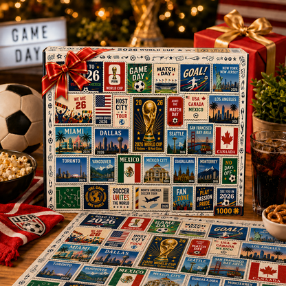 2026 World Cup Soccer Stamp Collection Puzzle - 500/1000 Piece Jigsaw Puzzle