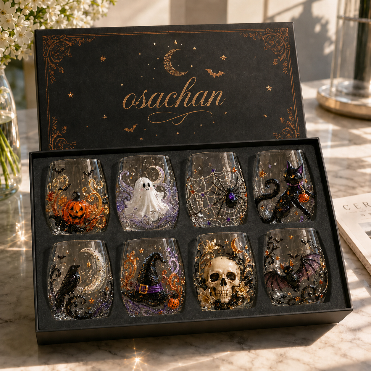 🔥LAST DAY 40% OFF - 🎃 3D Halloween Artisan Glass Cups, Festive Parties & Cozy Fall Home Bar Vibes