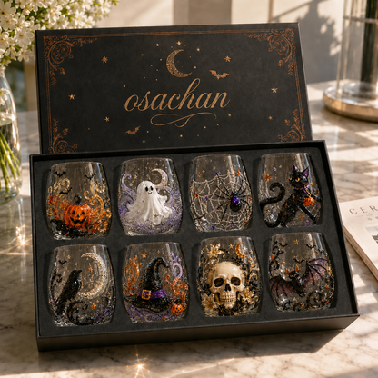 🔥LAST DAY 40% OFF - 🎃 3D Halloween Artisan Glass Cups, Festive Parties & Cozy Fall Home Bar Vibes